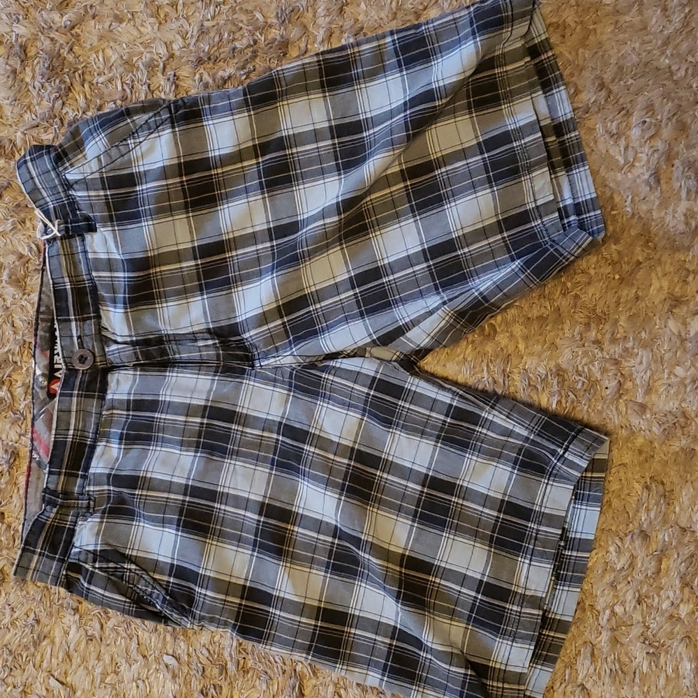 Airways blue plaid shorts Boys 16